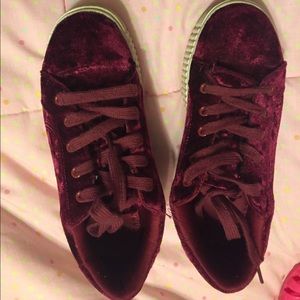 velvet suede platform sneakers